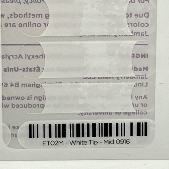 $8 🌸 Jamberry Nail Wrap Polish Stickers ~ White Tip ~ French Tip Manicure ~ NEW - Picture 2 of 4